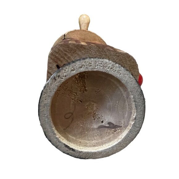 Hand-Painted Wooden Nutcracker Mug Figurine 6 Inches Tall Black & Red Folk Art V - Picture 5 of 6